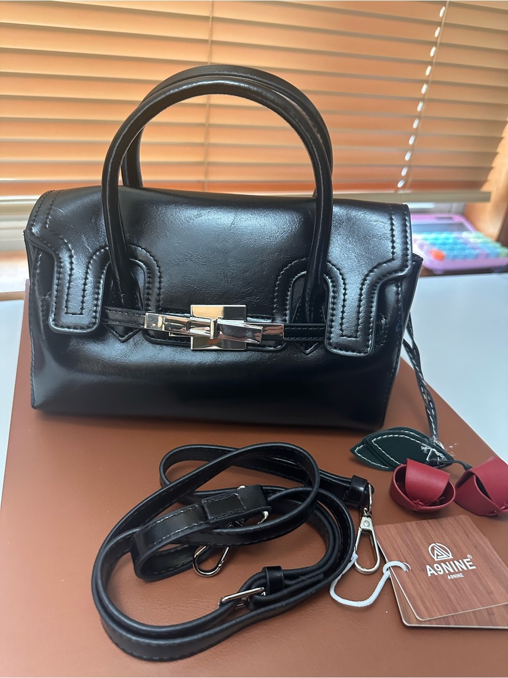 Classic Black Leather Top-Handle Satchel